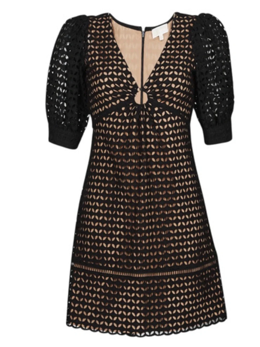Michael Kors Geo Eyelet Mini Black Dress size 6